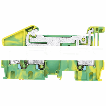 PE-TERMINAL BLOCK 4 MM2, 6,2 MM WIDTH GREEN-YELLOW 3-CONNECTION POINTS