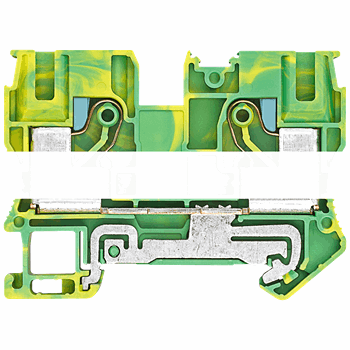 PE-TERMINAL BLOCK IPO-TECHNOLOGY, 6MM2 WIDTH 10,2 MM, YELLOW-GREEN 2 CLAMPING POINTS