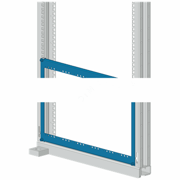 SIVACON, frame, for mounting test switches, 19, 7RU, galvanized