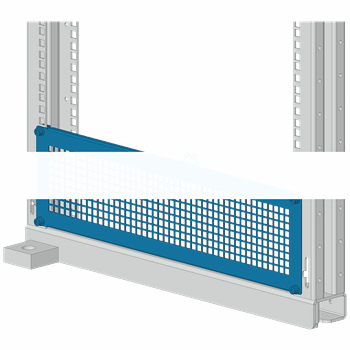 SIVACON sicube, 19 cover, for swing frame, with ventilation openings, 2RU, RAL 7035