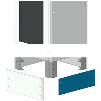 SIVACON sicube, base covers, H: 200 mm, D: 1000 mm, RAL 7035