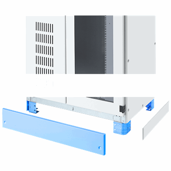 SIVACON sicube, base, H: 100 mm, W: 1000 mm, RAL 7035, 4 feet and 2 masking plates