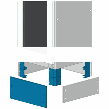 SIVACON sicube, base, H: 200 mm, W: 1000 mm, RAL 7035, 4 feet and 2 masking plates