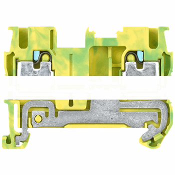 THROUGH-TYPE TERMINALS TERMINAL SIZE 2,5 MM2 WIDTH 5,2 MM COLOUR YELLOWGREEN CLAMPING POINTS 2