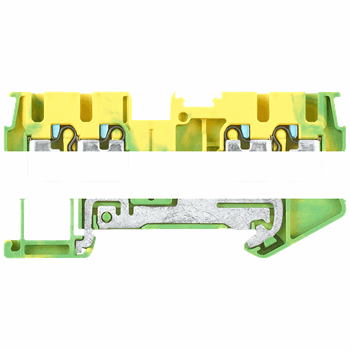 THROUGH-TYPE TERMINALS TERMINAL SIZE 2,5 MM2 WIDTH 5,2 MM COLOUR YELLOWGREEN CLAMPING POINTS 4