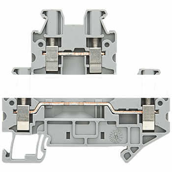 TWO TIER TERMINAL 2,5MM2 FOR COMPONENT CONNECTION SCREW MOUNTING GREY