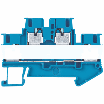 TWO TIER TERMINALS TERMINAL SIZE 2,5 MM2 WIDTH 5,2 MM COLOUR BLUE CLAMPING POINTS 4