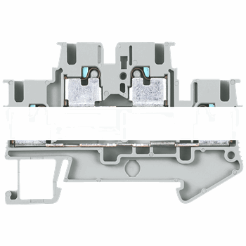 TWO TIER TERMINALS TERMINAL SIZE 2,5 MM2 WIDTH 5,2 MM COLOUR GREY CLAMPING POINTS 4