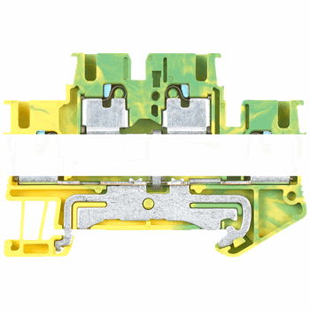 TWO TIER TERMINALS TERMINAL SIZE 2,5 MM2 WIDTH 5,2 MM COLOUR YELLOWGREEN CLAMPING POINTS 4