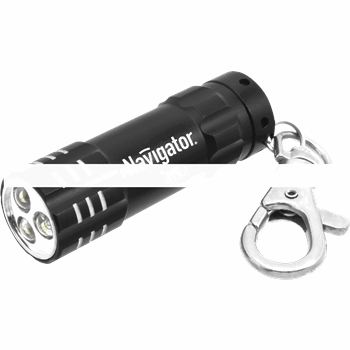 Фонарь-брелок светодиодный NPT-KC03-BL-3LR44 3LED металл (94970)