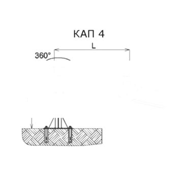 Кронштейн КАП-42 настенный черный структура H=0.5 L=1.0