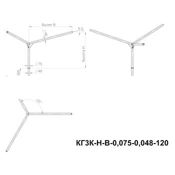 Кронштейн КГ3К-1.5-1.0-0.1-0.048-(15-180) горячеоцинкованный