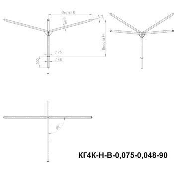 Кронштейн КГ4К-0.2-0.3-0.075-0.048-90 горячеоцинкованный