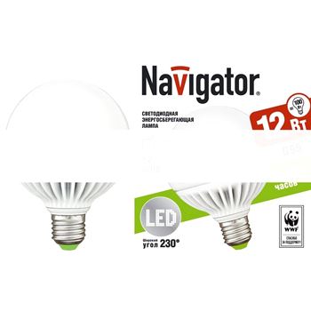 Лампа светодиодная LED 12вт Е27 теплый (шар) (94147 NLL-G95)