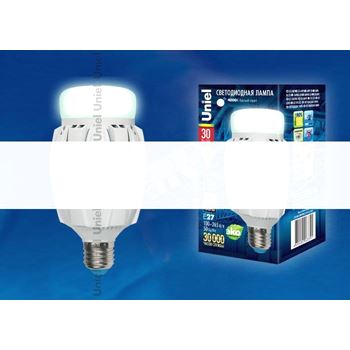 Лампа светодиодная LED 30вт 100-265в  E27 4000К (LEDM8830WNWE27FRALV01WH)