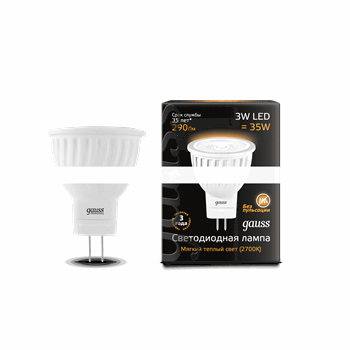 Лампа светодиодная LED 3вт 230в GU4 теплый Gauss