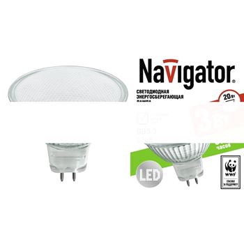 Лампа светодиодная LED 3вт 230в GU5.3 белая (94127 NLL-MR16)