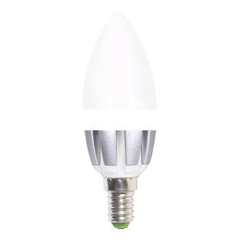 Лампа светодиодная LED 5.5вт Е14 C37 холодная (свеча) PLED