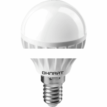 Лампа светодиодная LED 6вт Е14 дневной матовый шар (61136 OLL-G45)