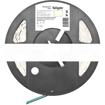 Лента светодиодная LEDх120/м 5м 9.6w/m 12В теплый белый (71410 NLS-3528)