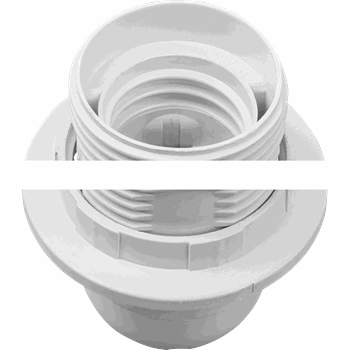 Патрон люстровый Е27 пластик с кольцом белый (71603 NLH-PL-R1)