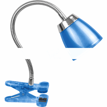 Светильник настольный светодиодный NDF-C006-6W-4K-B-LED на прищепке гибкий синий (71836 NDF-C006)