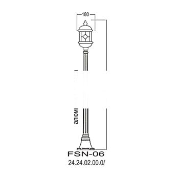 Светильник НТУ-1x100w E27 IP43 черный витраж стойка №24 h=1065 Санремо (FSN-06)